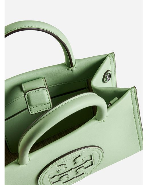 Tory Burch Ella Faux Leather Mini Tote Bag in Green | Lyst