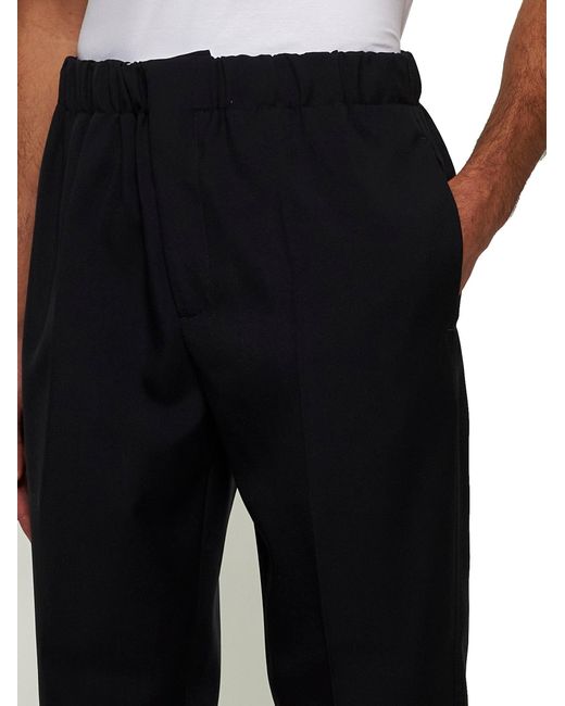 Jil Sander Blue Gabardine Tapered Trousers for men