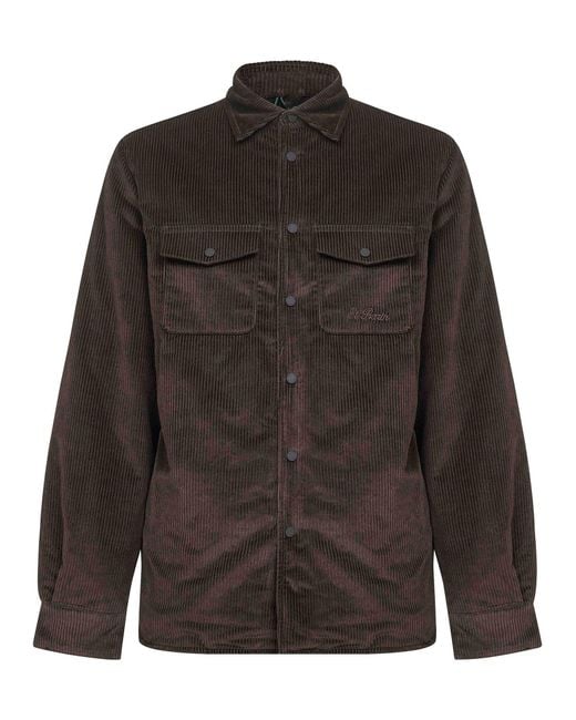Mc2 Saint Barth Black Corduroy Chalet Shirt Jacket for men