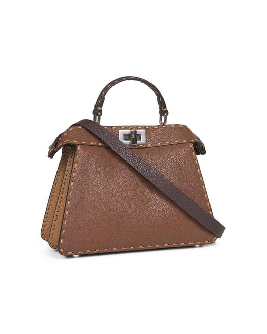Borsa A Mano Peekaboo Iseeu Small di Fendi in Brown