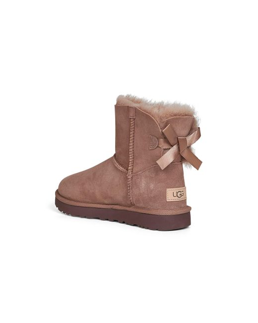 Ugg Brown Rocky Oak Mini Bailey Bow Ii Ankle Boots