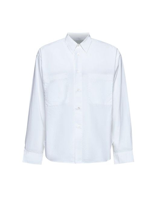 Studio Nicholson White Poplin Salin Shirt for men