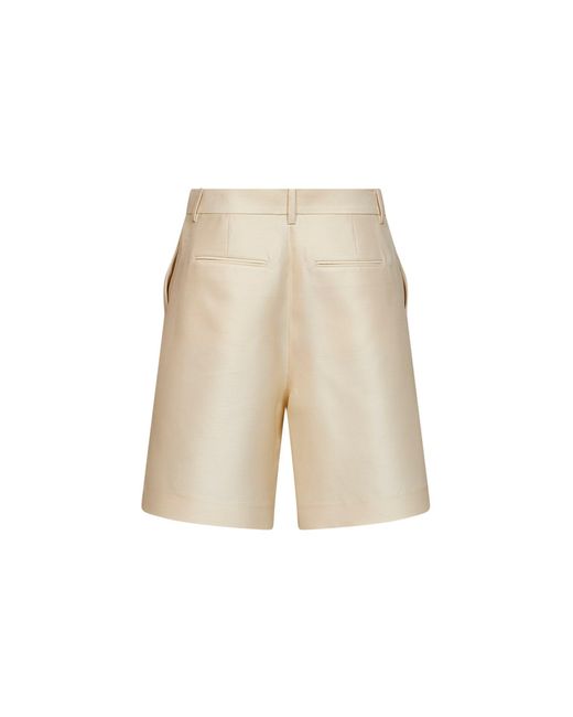 Khaite Natural Shorts Auggie Wool-Silk