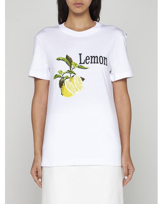 Sportmax Blue Renata Lemon Cotton T-shirt
