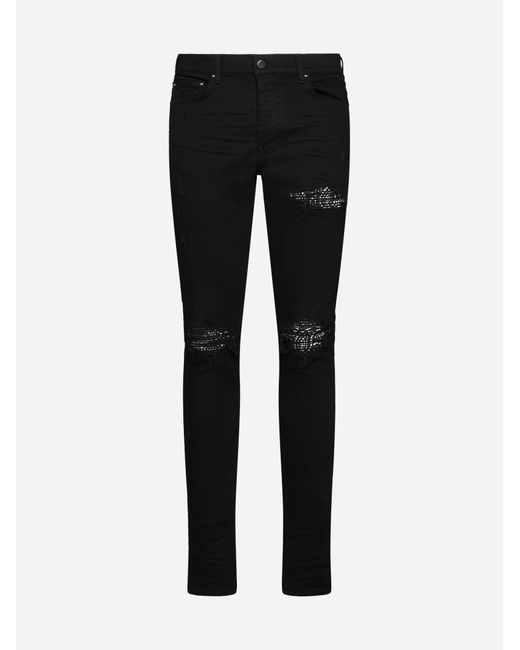 Amiri Black Mx1 Bandana Skinny Jeans for men