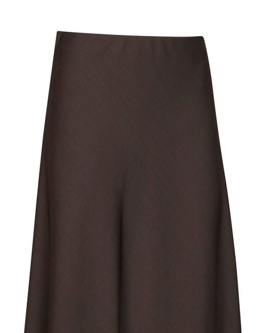Brunello Cucinelli Brown Dark Chocolate Twill Flute Skirt