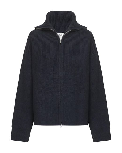 Maglione Con Zip Sandos di Studio Nicholson in Blue