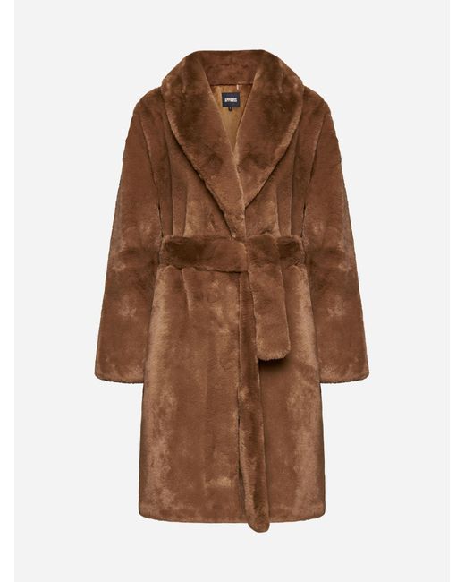 Apparis Brown Bree Faux Fur Coat