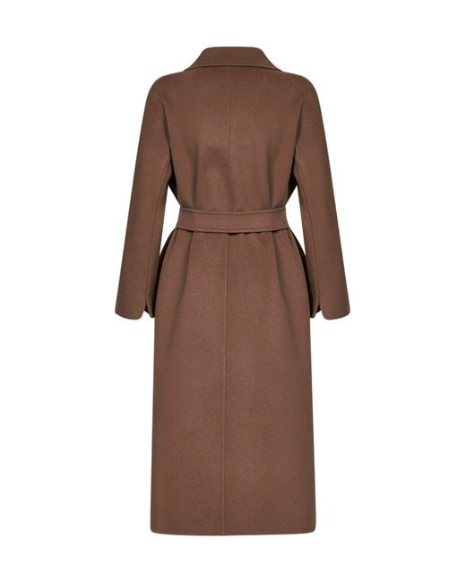 Max Mara Brown Mud Esturia Belted Midi Coat