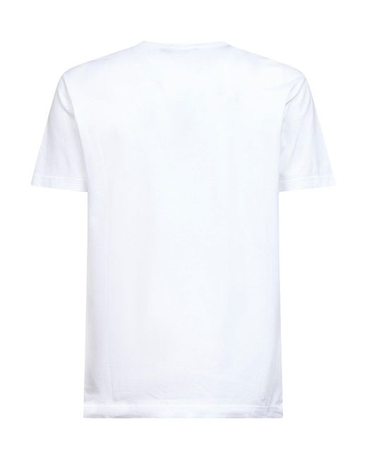 Dolce & Gabbana White Cotton Heraldic Patch T-Shirt for men