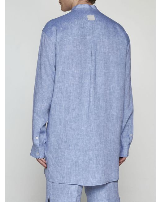 Dolce & Gabbana Blue Linen Shirt for men
