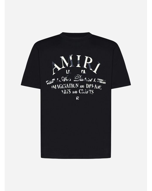 Amiri Black Distressed Arts District Cotton T-shirt for men