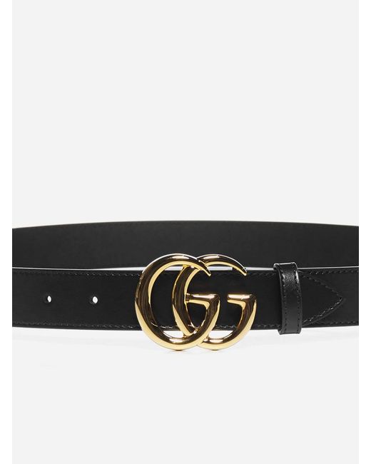 Gucci White GG Marmont Leather Belt for men