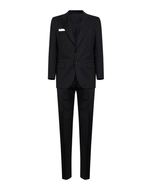 Kiton Black Virgin Wool Single-Breasted Suit for men