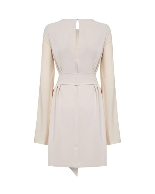 Blanca Vita White Agira Short Dress With Georgette Sleeves
