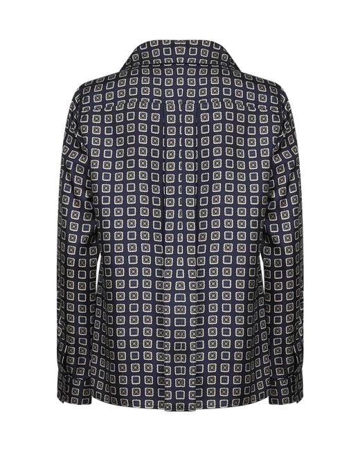 Max Mara Gray Mxmdisco Printed Silk Shirt