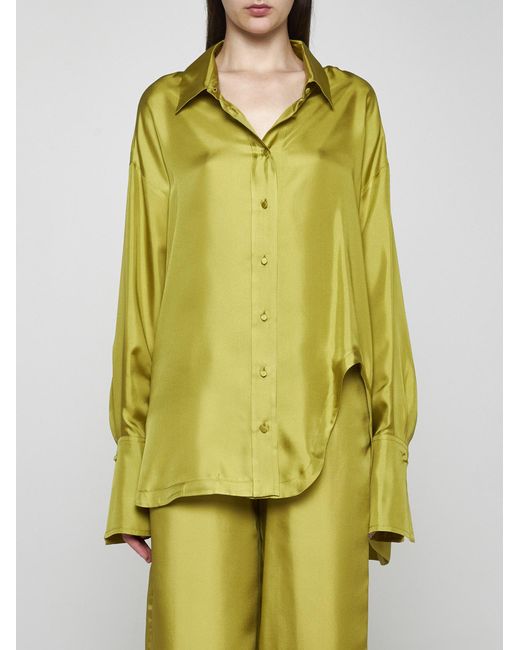 Blanca Vita Green Calanthe Silk Shirt