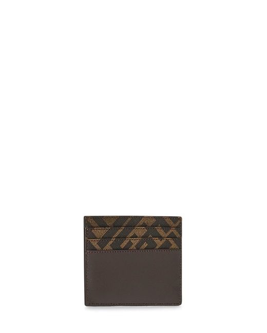 Fendi Brown Squared Ff Card Holder for men