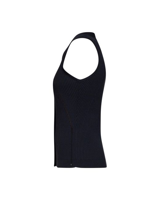 Max Mara Blue Ribbed Knit Mxmfiorire Vest