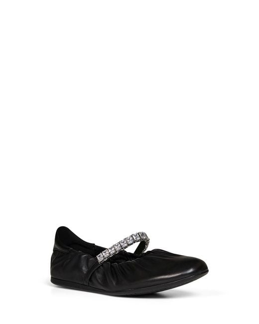 Jimmy Choo White Nappa Leather Jade Ballet Flats With Crystal Strap