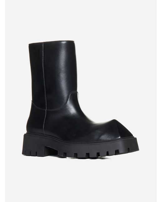 Balenciaga Rhino Leather Ankle Boots in Black for Men | Lyst