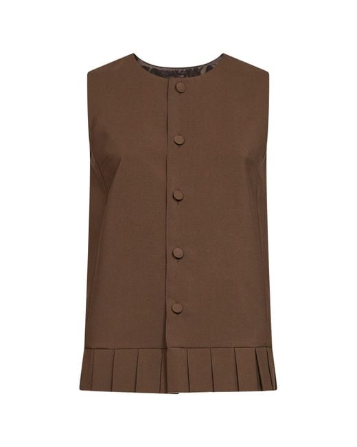 MM6 by Maison Margiela Brown Camel Virgin Wool Blend Vest