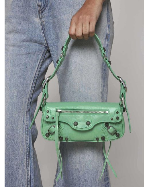 Balenciaga Green Le Cagole Sling Leather Xs Bag