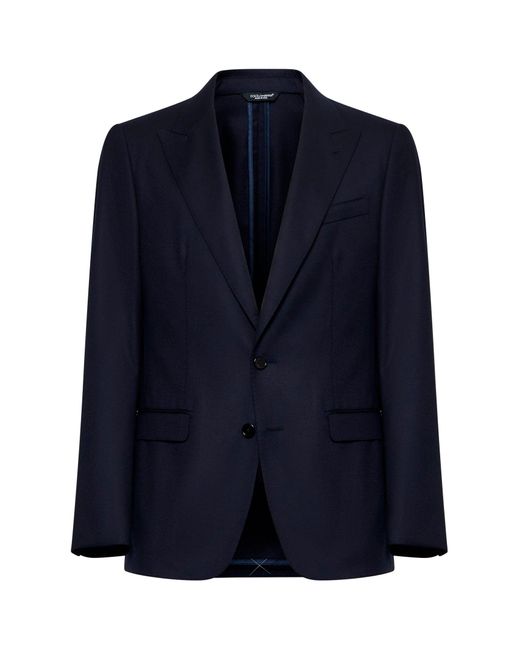 Blazer Monopetto di Dolce & Gabbana in Blue da Uomo