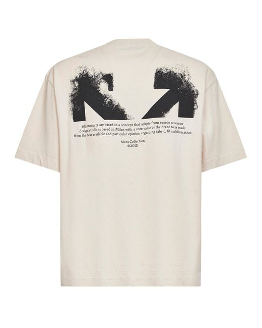 Off-White c/o Virgil Abloh White Off Pumice Stone Jersey Half Arrow Skate T-Shirt<Br for men