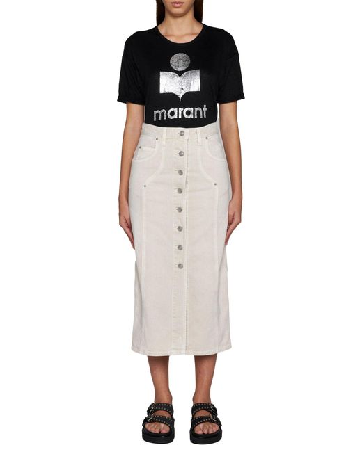T-Shirt Koldi Con Logo di Isabel Marant in Black