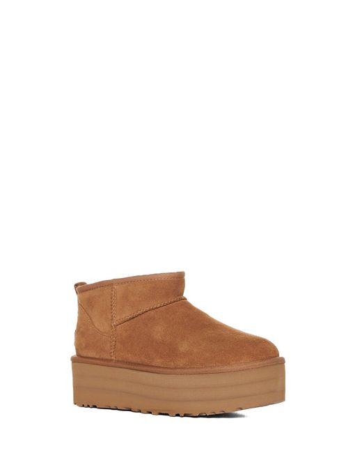 Ugg Brown Classic Ultra Mini Platform Boots
