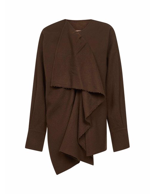 Uma Wang Brown Virgin Wool Frontera Canvas Blouse