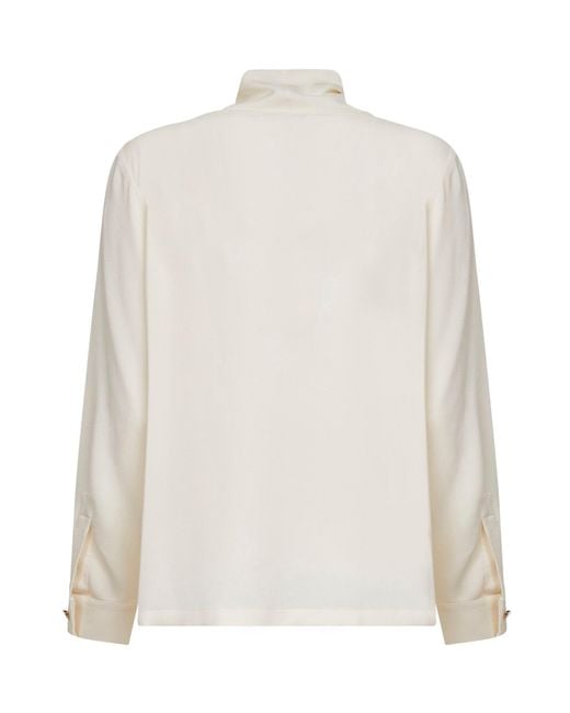 Max Mara White Silk Charmeuse Mxmbadia Blouse