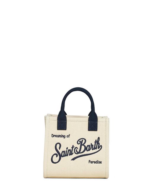 Mc2 Saint Barth Multicolor Ivory Vanity Bag Mini Handbag With Shoulder Strap