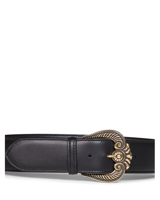 Etro White Leather Belt With Paisley Buckle