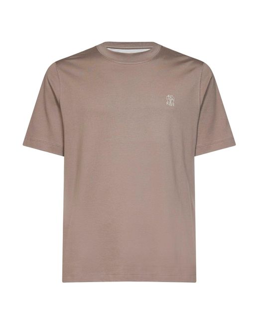 Brunello Cucinelli Multicolor Crewneck T-Shirt Cotton for men