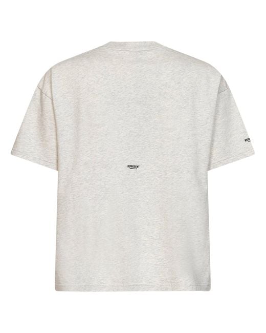 Represent White Cream Cotton Micro Owners Club T-Shirt<Br for men