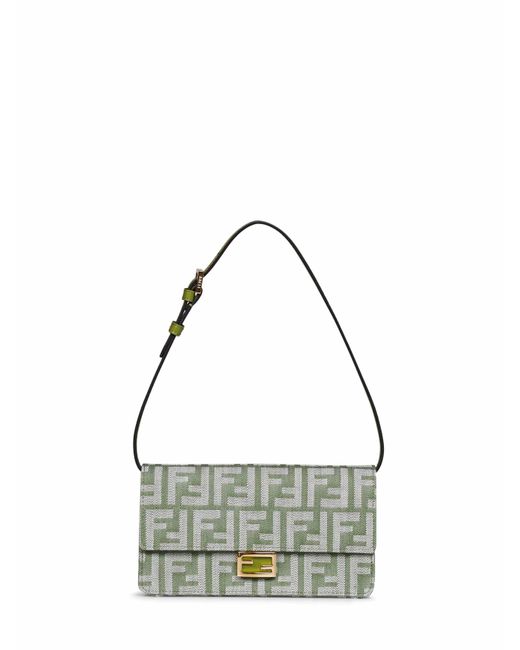 Fendi Green Wallet On Chain Baguette Minibag
