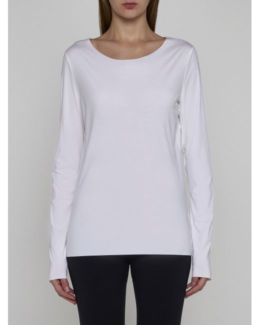 Wolford White Aurora Long Sleeves Modal Top