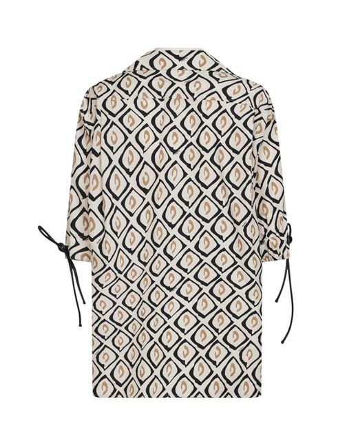 Max Mara White Shirt Printed Poplin