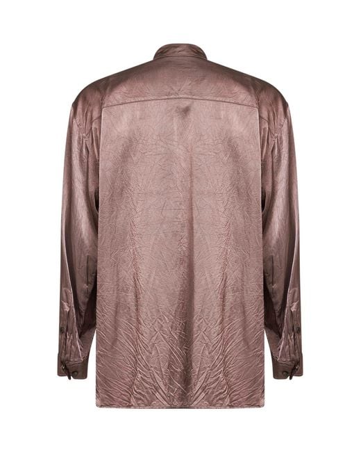 Dries Van Noten Pink Old Rose Viscose And Cotton Shirt With Chest Pockets for men
