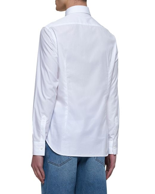 D 40 White Poplin Classic Shirt for men