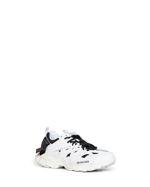 Balenciaga White And Polyurethane And Cotton Track Shirt Sneakers for men
