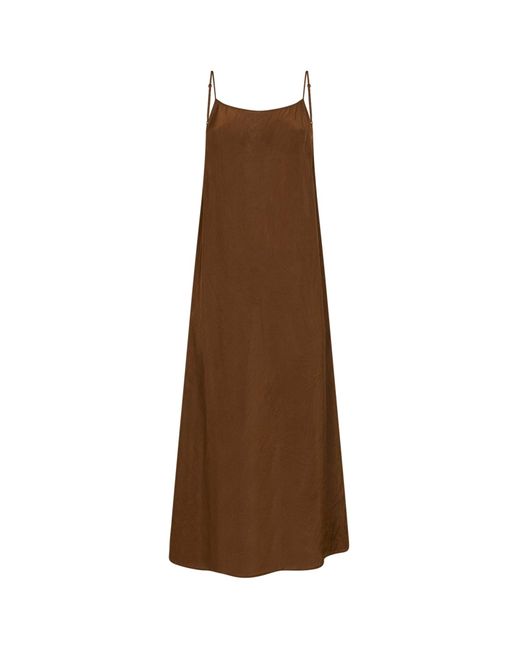 Uma Wang Brown Viscose Anaya Midi Dress