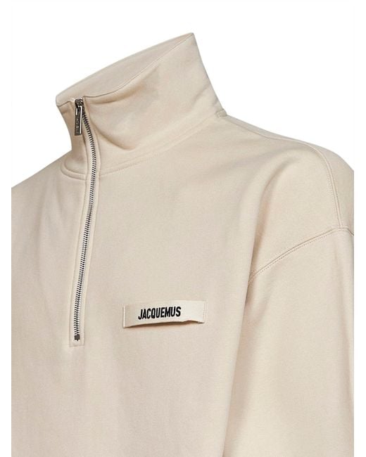 Jacquemus Natural The Gros Grain Zipped-Rollneck Sweatshirt for men
