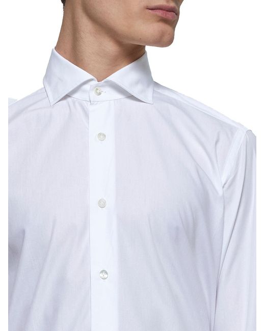 D 40 White Poplin Classic Shirt for men