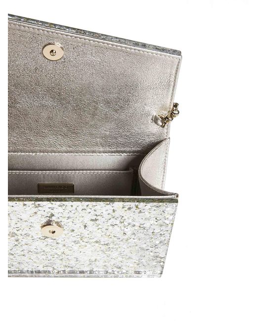 Jimmy Choo White Candy Glitter Acrylic Clutch Bag By