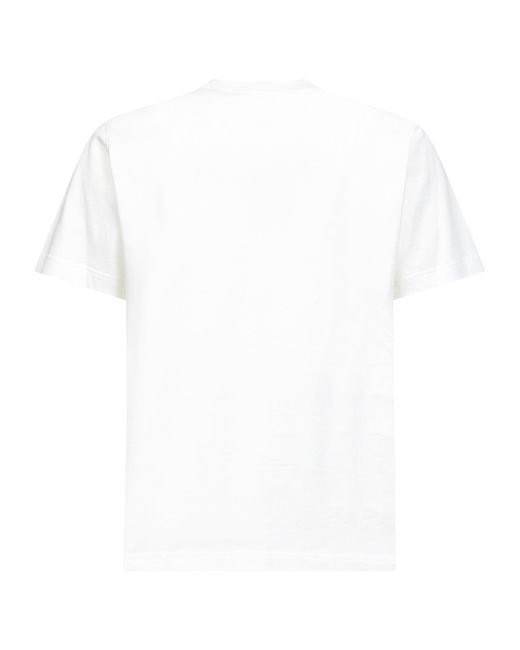 Burberry White Chalk Cotton Logo T-Shirt for men