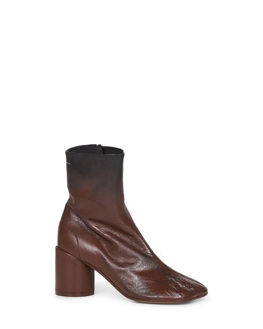 MM6 by Maison Margiela Brown Gradien-Effect Leather Anatomic Ankle Boots
