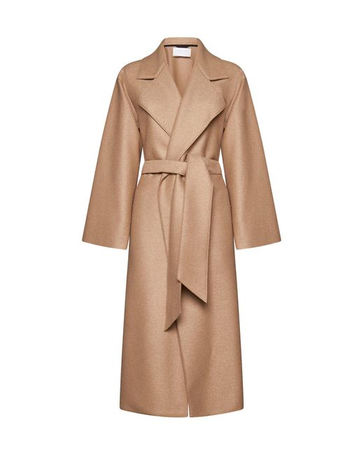 Harris Wharf London Natural Belted Wool Coat <Br